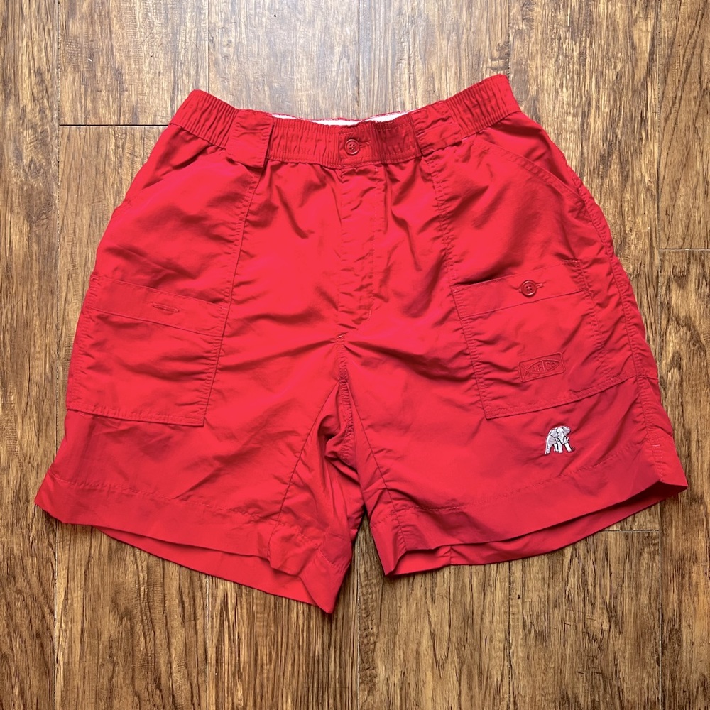 Mens AFTCO Shorts, size 32. Crimson red color.